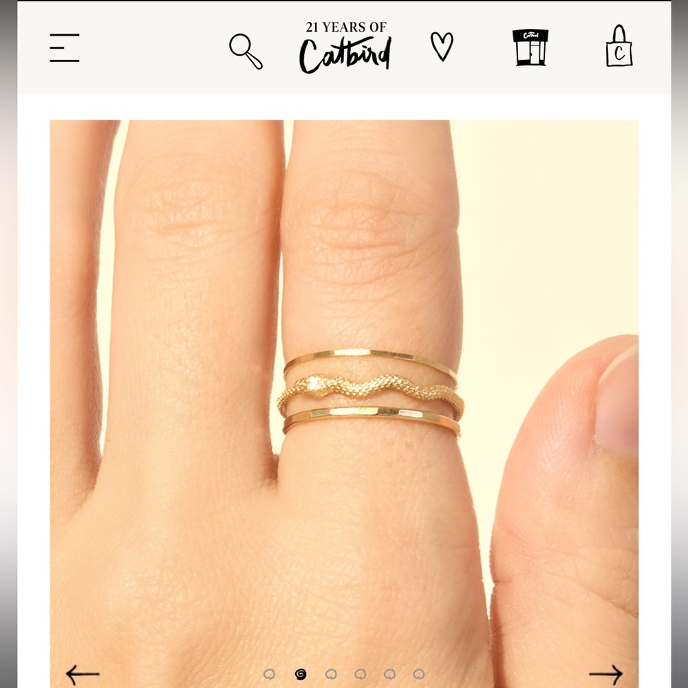Catbird 14k Gold Stacking Rings - Picture 3 of 3